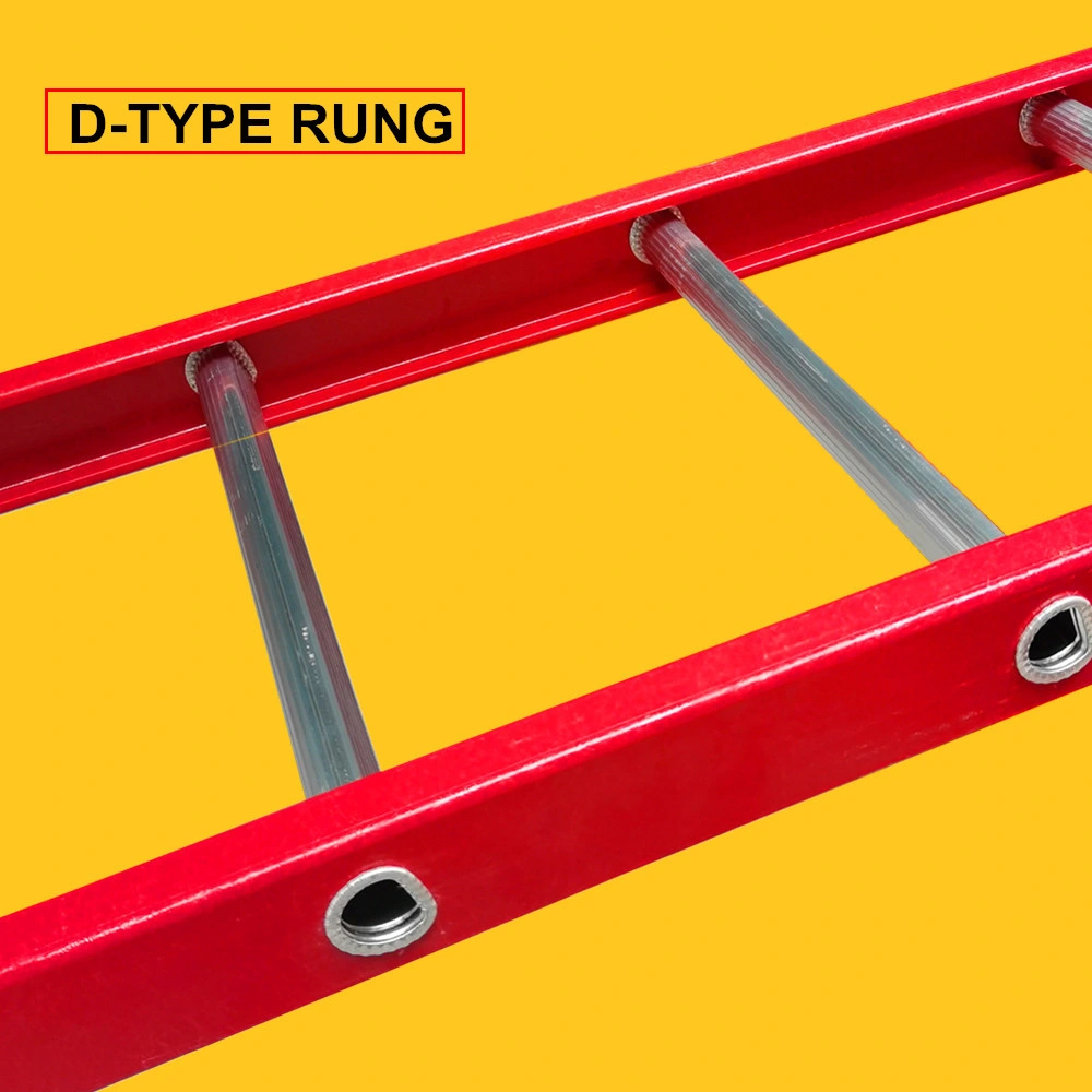 10 Step ANSI A14.5 Compliant Red Fiberglass Single Sided Straight Ladder