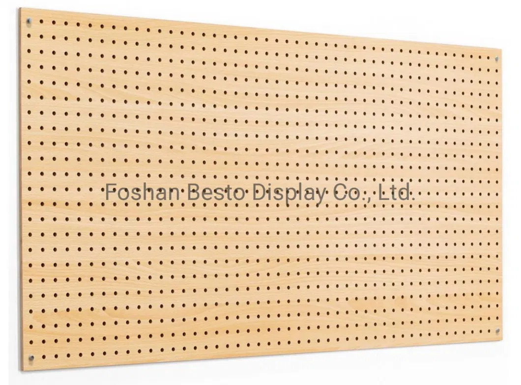 Popular Wall Mounted MDF Pegboard with Hardware Hooks for Retail Shop Wall System, Like Coffee Shop, Stationery Shop, Toy Store, Gift Store.