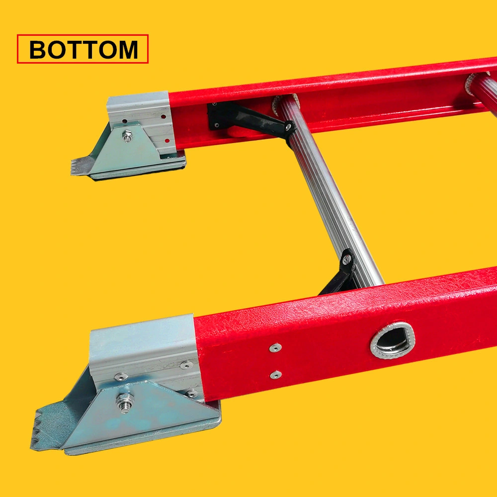 10 Step ANSI A14.5 Compliant Red Fiberglass Single Sided Straight Ladder